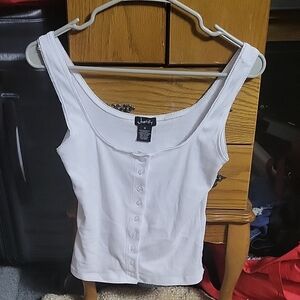 Justify White Fitted Sleeveless Tank Top